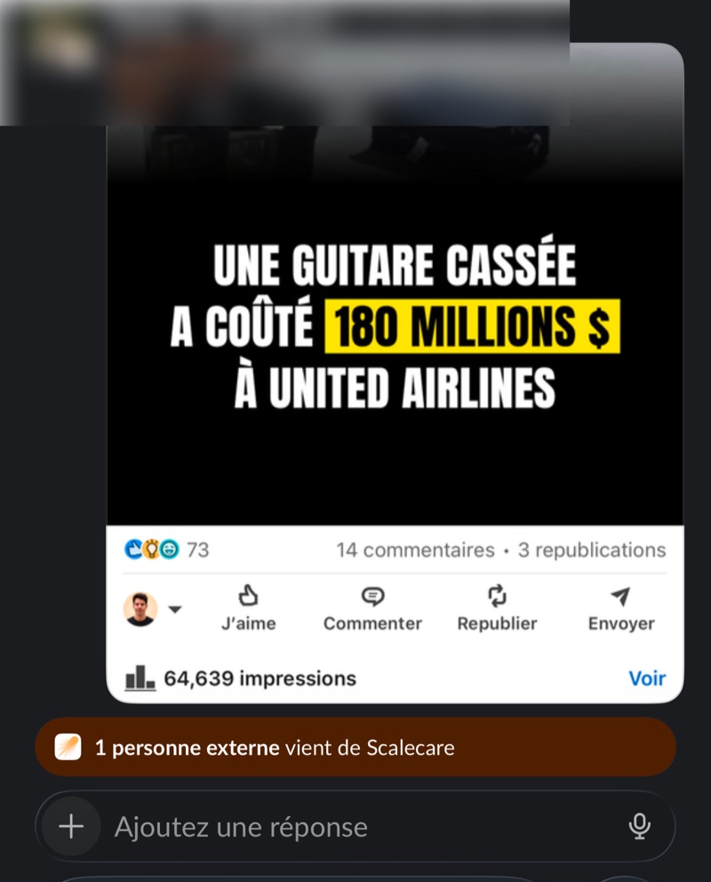 Message d'un client de Profile Glow Up
